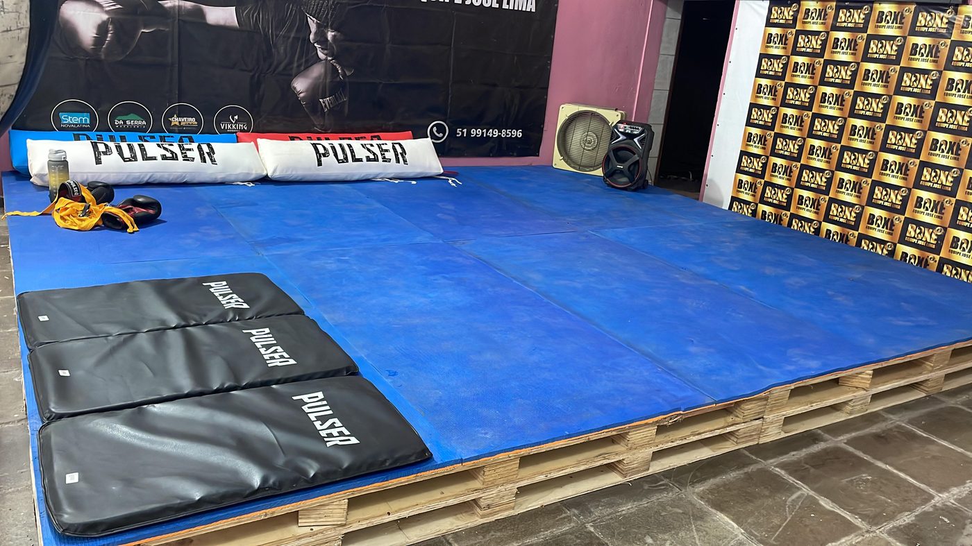 Tatame azul com almofadas de treino Pulser